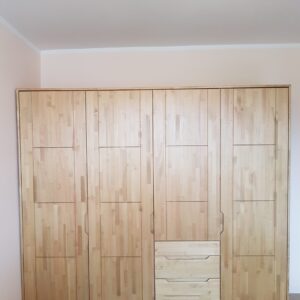 Natural Pine Solid Wood Bedroom Four-Door Wardrobe “Amata”