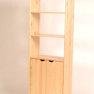 Masīvkoka Priedes Grāmatu Plaukts ar Durvīm un slēgtu aizmuguri Nr.56/2-58/2