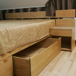 Natural Pine Solid Wood Bed Linen Box “Chocolate”
