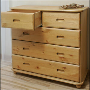 Dabīgās Priedes Masīvkoka Kumode ar mīksto aizvēršanas mehānismu