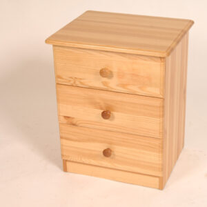 Dabīgās Priedes Masīvkoka Naktsskapītis ar 3 atvilktnēm