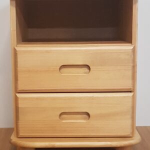 Natural Pine Solid Wood Nightstand with 2 Drawers
